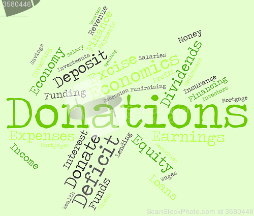 Image of Donation Word Indicates Donate Give And Supporter