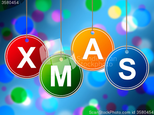 Image of Happy Xmas Means New Year And Congratulations