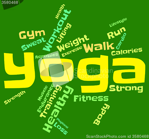 Image of Yoga Word Indicates Silence Pose And Meditate