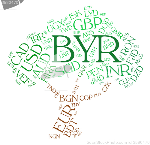 Image of Byr Currency Indicates Forex Trading And Banknote