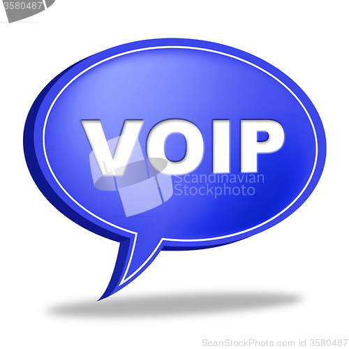 Image of Voip Speech Bubble Means Voice Over Broadband And Online