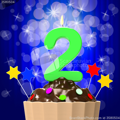 Image of Two Second Indicates Happy Birthday And 2Nd