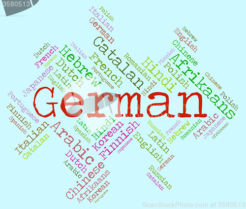 Image of German Language Means Wordcloud Translate And Vocabulary