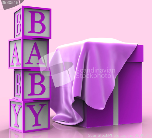 Image of Giftbox Baby Represents Surprises Giving And Youngster