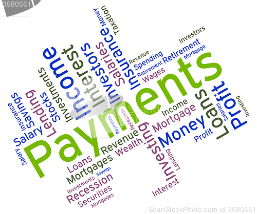 Image of Payments Word Indicates Words Remittance And Subscription