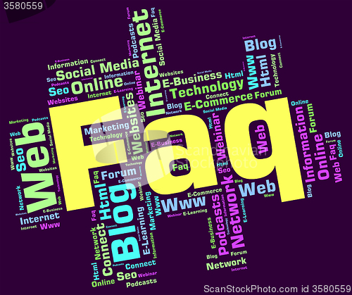 Image of Faq Word Indicates Frequently Asked Questions And Answer