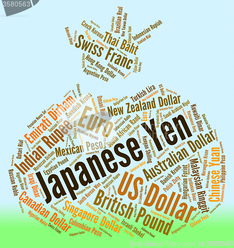 Image of Japanese Yen Indicates Exchange Rate And Banknotes