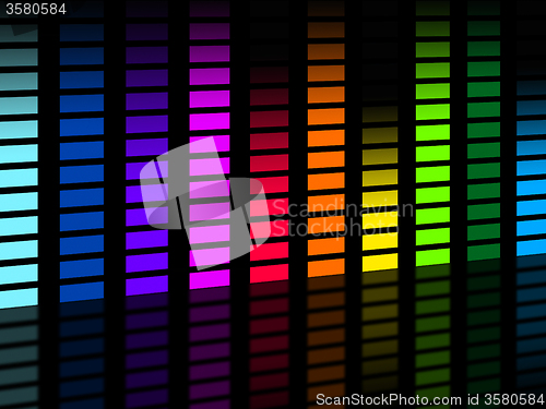 Image of Colorful Soundwaves Background Means Frequencies Music And Party