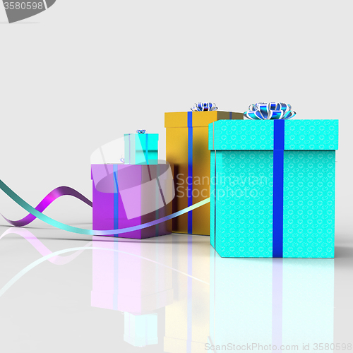 Image of Celebration Giftboxes Means Parties Giving And Fun