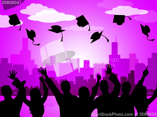 Image of Celebrate Graduation Indicates Party School And Develop