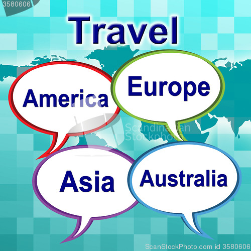 Image of Travel Words Shows Traveller Travelled And Travels