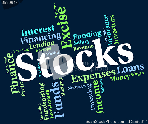 Image of Stocks Word Indicates Return On Investment And Finance