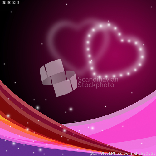 Image of Background Heart Shows Valentine Day And Backdrop