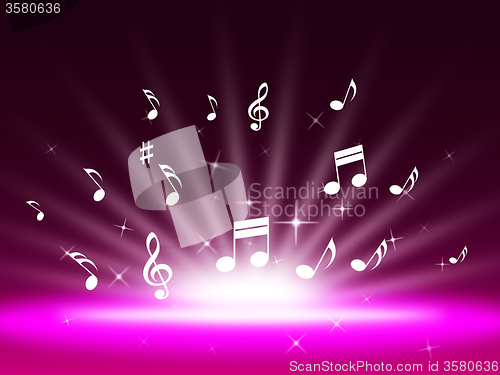 Image of Purple Music Backgrond Shows Singing Melody And Pop\r