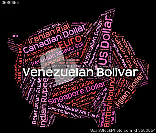 Image of Venezuelan Bolivar Means Foreign Currency And Coinage