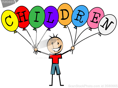Image of Children Balloons Indicates Toddlers Kids And Youngsters