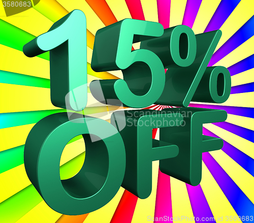 Image of Fifteen Percent Off Indicates Promo Sales And Promotion