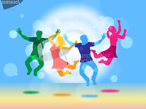 Image of Glow Kids Means Light Burst And Jump