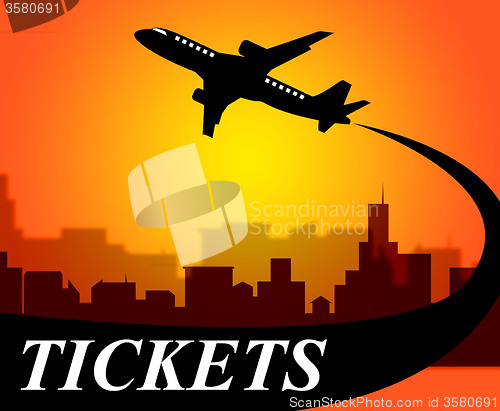 Image of Flights Tickets Represents Aviation Transport And Travel