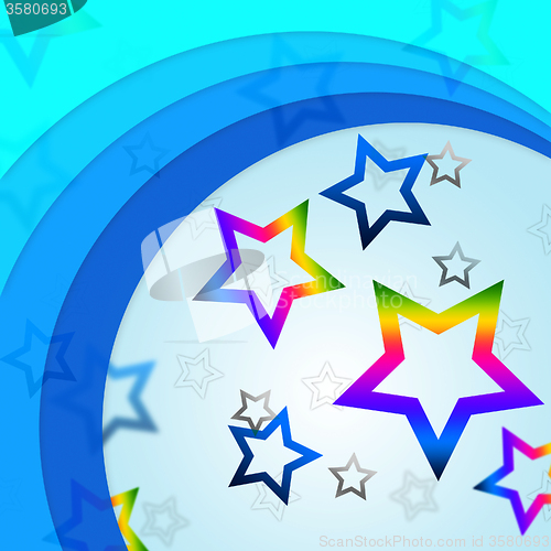 Image of Star Curves Background Shows Curvy Lines And Rainbow Stars\r