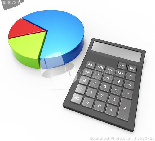Image of Pie Chart Calculation Indicates Business Graph And Accounting