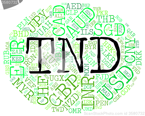 Image of Tnd Currency Means Worldwide Trading And Exchange