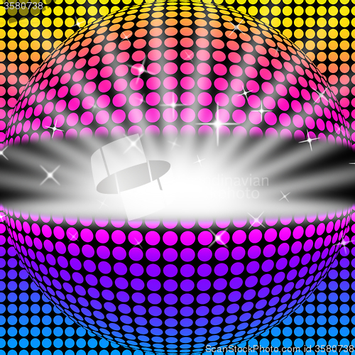 Image of Disco Ball Background Means Light Colors And Party\r