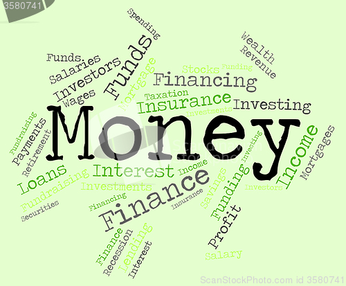 Image of Money Word Means Wealthy Finances And Prosperity