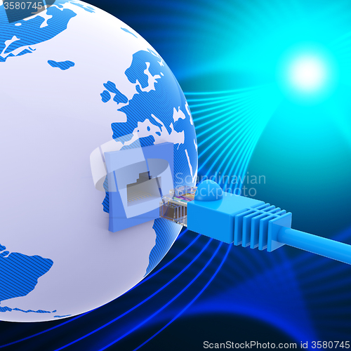 Image of Worldwide Connection Represents Lan Network And Computer