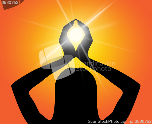 Image of Yoga Pose Means Enlightenment Meditating And Feel