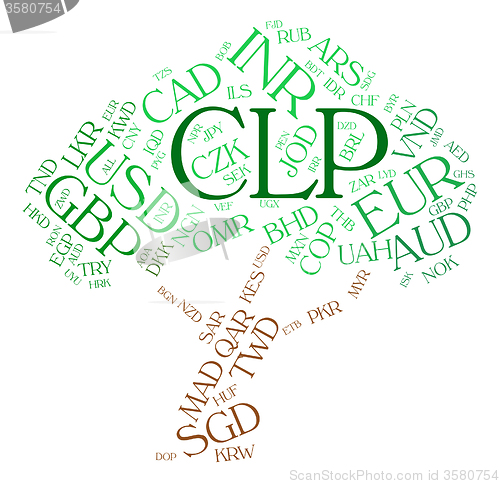 Image of Clp Currency Shows Chilean Peso And Coin