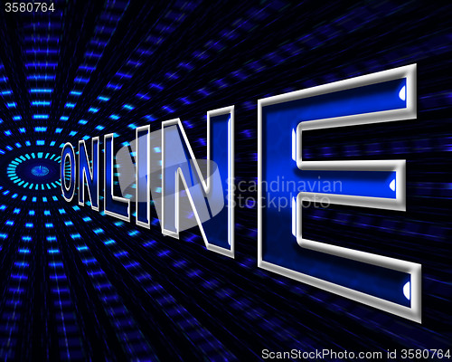 Image of Online Internet Indicates World Wide Web And Data