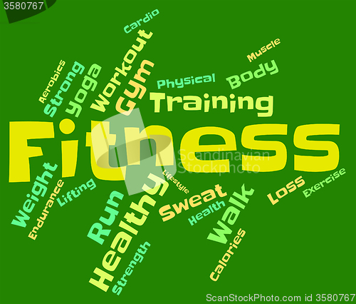Image of Fitness Words Means Working Out And Athletic