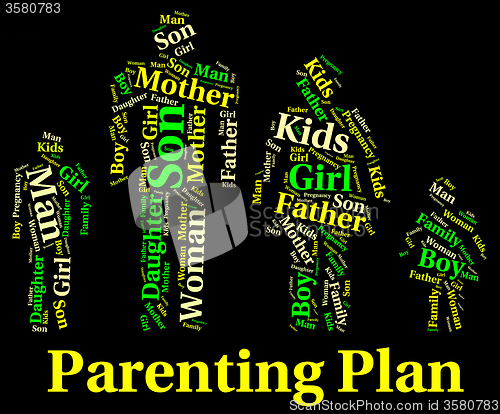 Image of Parenting Plan Shows Mother And Child And Agenda