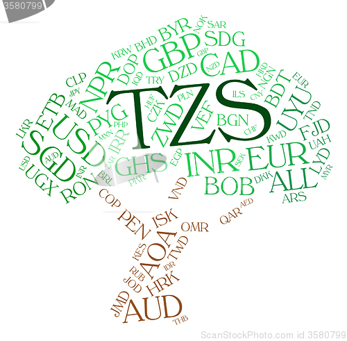 Image of Tzs Currency Represents Exchange Rate And Coin