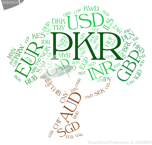 Image of Pkr Currency Indicates Pakistani Rupees And Broker