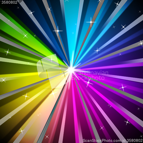 Image of Colorful Rays Background Means Shining Colors And Sparkles\r
