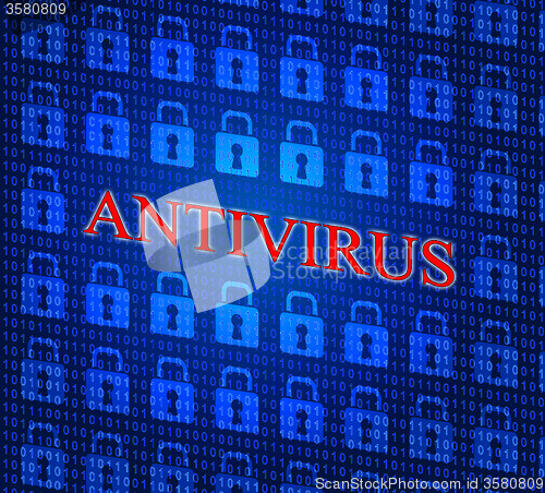 Image of Antivirus Security Represents Malicious Software And Defense