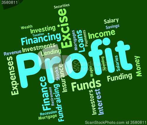 Image of Profit Word Represents Text Profits And Words
