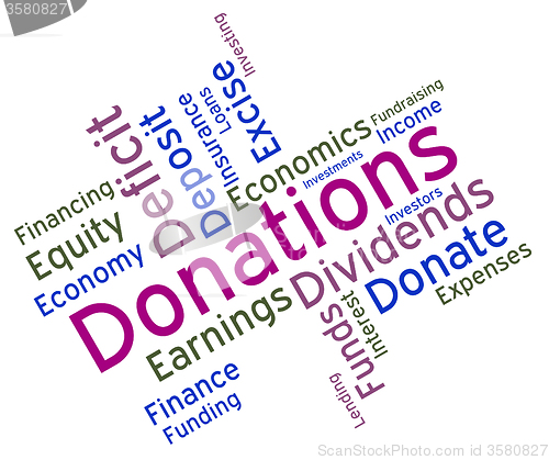 Image of Donation Word Means Contribution Donate And Contributors