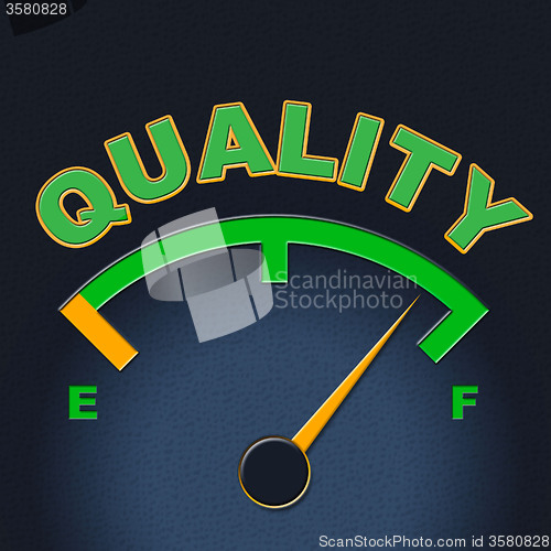 Image of Quality Gauge Indicates Perfect Indicator And Satisfaction
