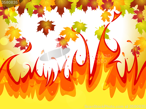 Image of Forest Fire Shows Text Space And Backgrounds