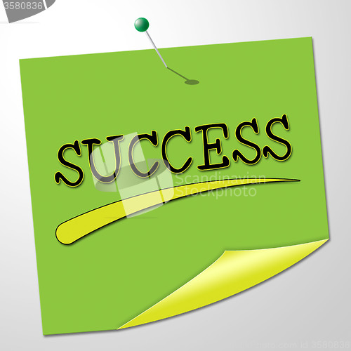 Image of Success Sign Represents Prevail Placard And Winning