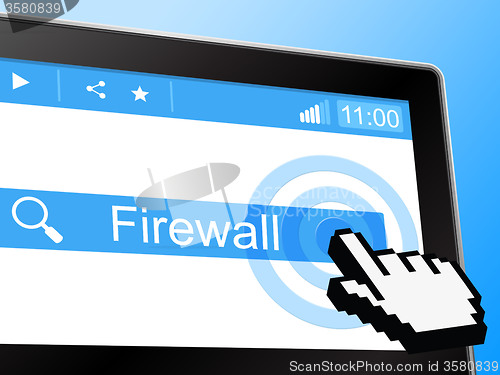 Image of Online Firewall Shows World Wide Web And Defence