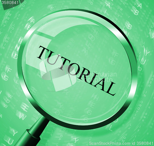 Image of Tutorial Magnifier Indicates Online Tutorials And Develop