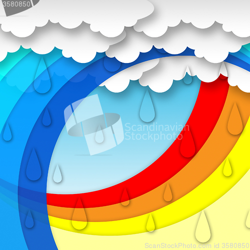 Image of Arcs Weather Background Means Clouds Rain And Rainbow\r