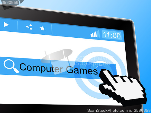 Image of Computer Games Means World Wide Web And Entertainment