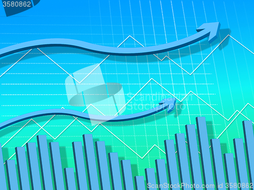 Image of Blue Arrows Background Means Graph Upwards And Growth\r