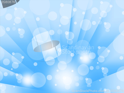 Image of Blue Bubbles Background Means Glowing Circles And Beams\r