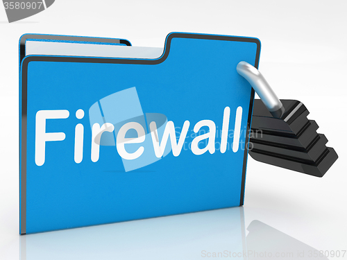 Image of Firewall Security Represents No Access And Administration